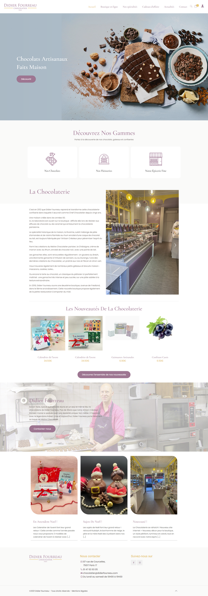 Création de boutique en ligne avec WordPresse et WooCommerce- Chocolats Fourreau - réalisation Digitaline