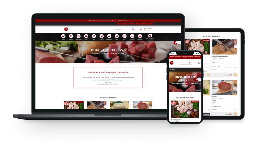 Site internet click & collect pour les boucheries traiteurs