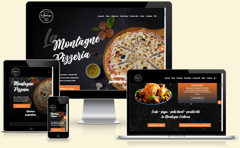 Site OnePage de la pizzeria la montagne