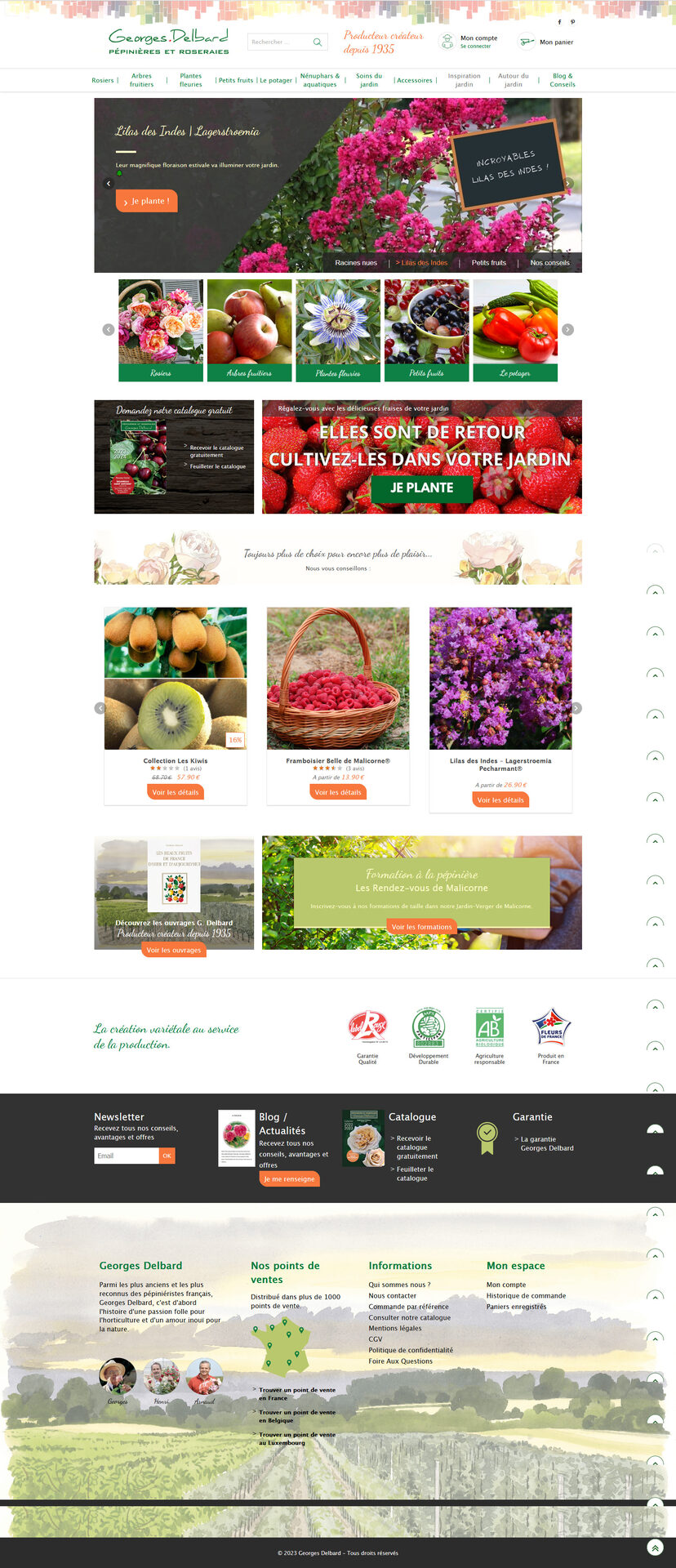 Site e-commerce jardin Georges Delbard